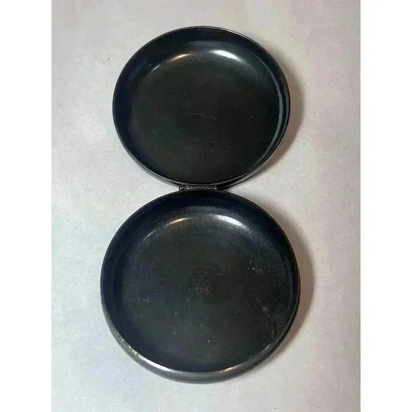 Vintage Modernist Taller Origen Chile Round Brass Swan Lapis Box Signed - Picture 3 of 7